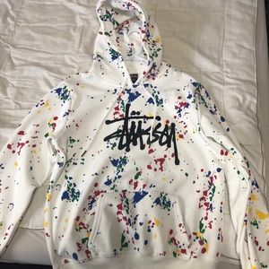 Stussy paint splatter hoodie